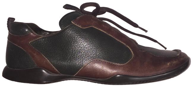 Prada BrownGreen Mens GreenBrown Lace Up Sneakers