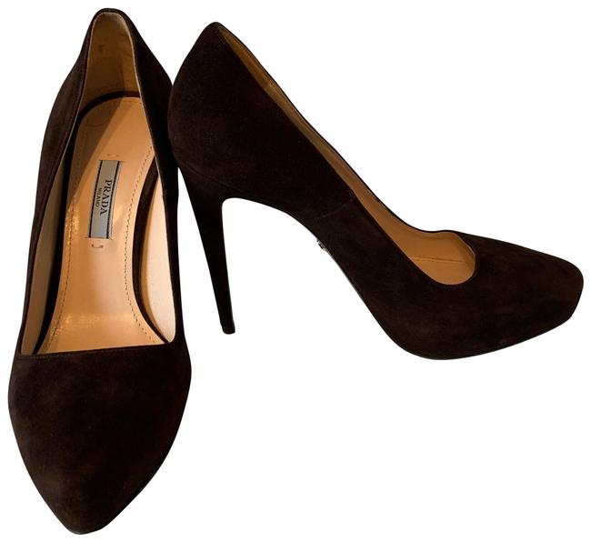 Prada Brown Heel Platforms Narrow