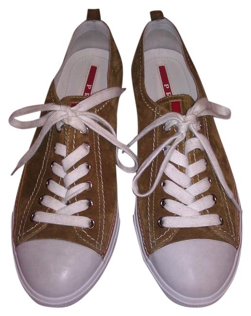 Prada Brown Suede Leather Sneakers