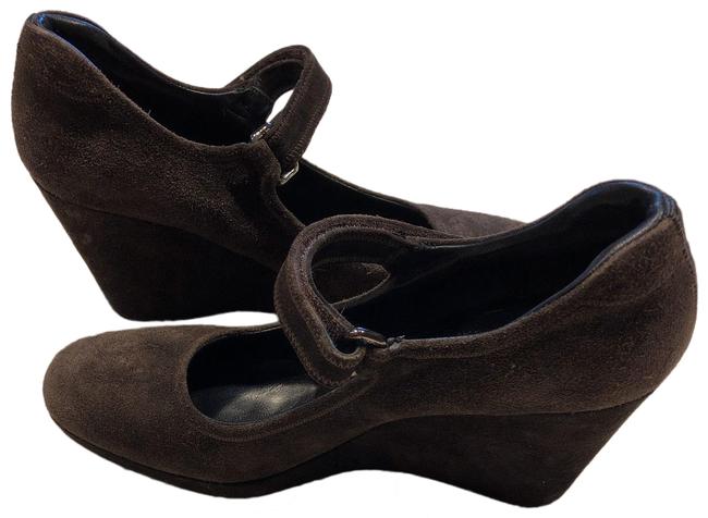 Prada Brown Suede Platform Wedges