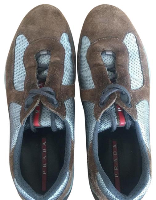 Prada Brown Suede Silver Lining Ps 0906 Sneakers