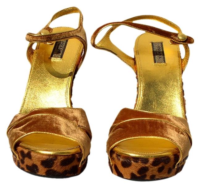 Prada BrownGold Wedges