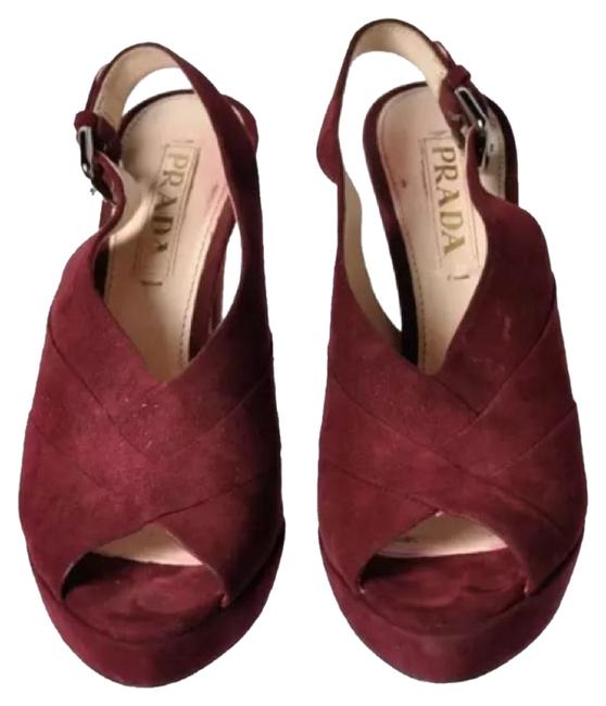 Prada Burgundy Platforms