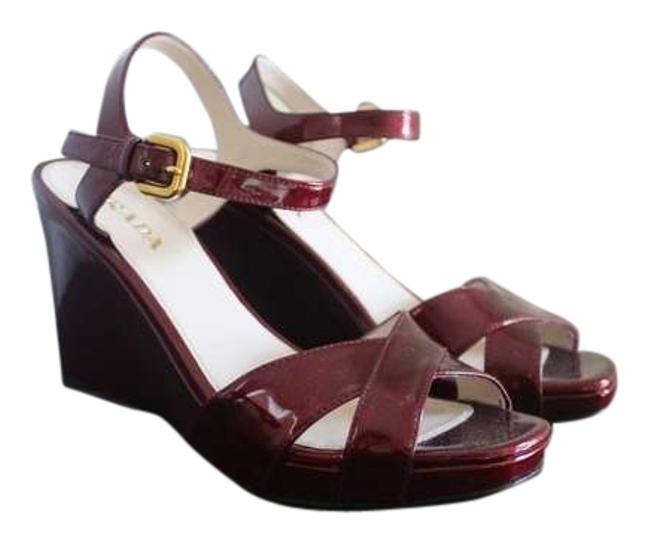 Prada Burgundy Wedges