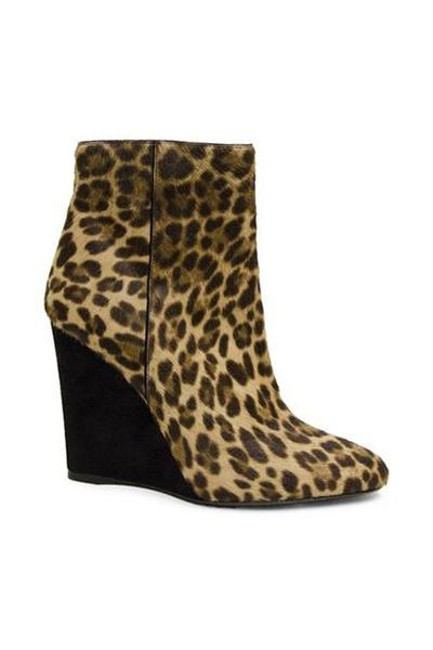 Prada Cheetah Print Pony Fur Bootie Wedges