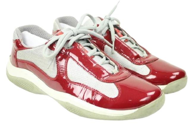 Prada Cherry + Argento Vernice+ Bike Mens Lbslm97 Sneakers