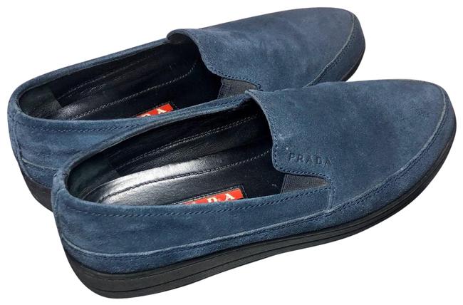 Prada Dark Blue Calfskin Sneakers