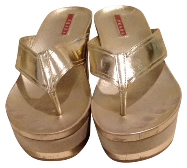 Prada Gold 3y4727 Wedges