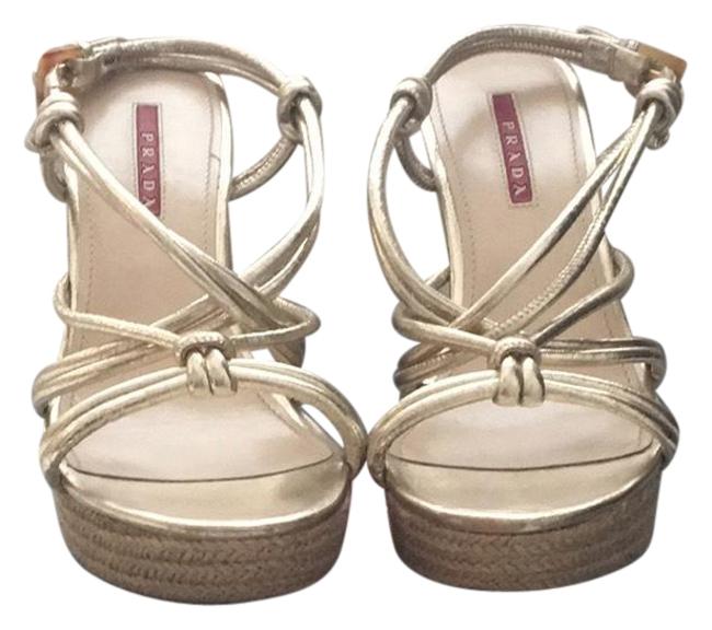 Prada Gold 9069 Wedges