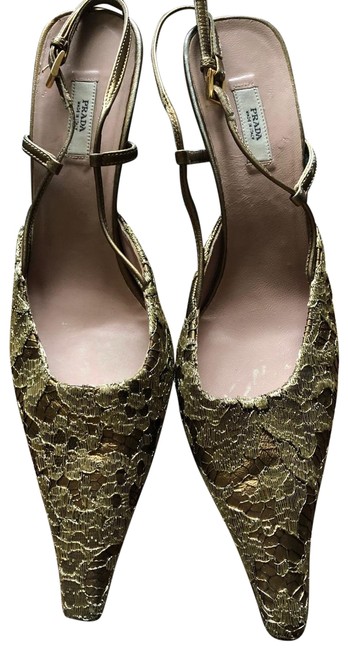 Prada Gold and Nude Formal Shoes