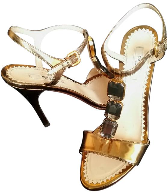 Prada Gold Milano Formal Shoes