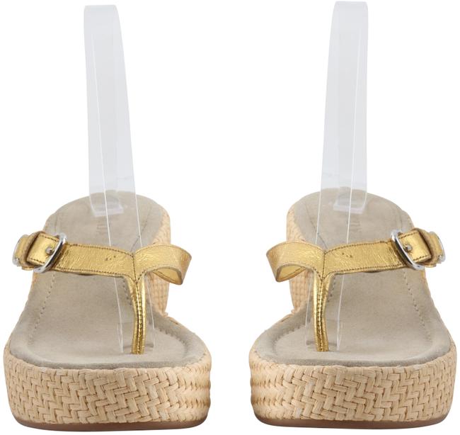 Prada Gold Suede Wedges
