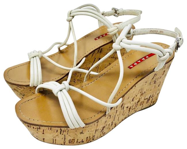 Prada Leather and Cork Sandals Wedges