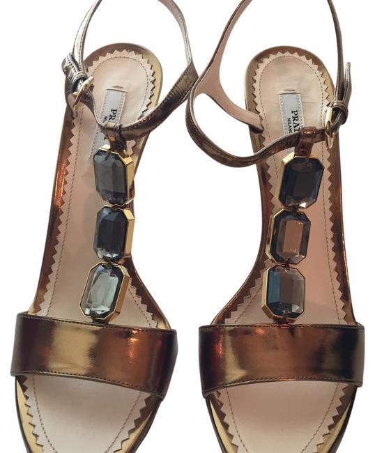 Prada Metallic Calzature Donna Bronzo Formal Shoes