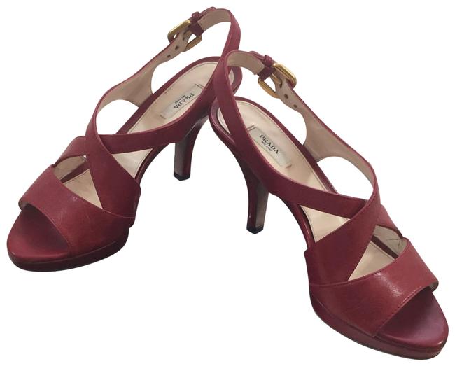 Prada Milano Leather Sandals Heels Formal Shoes