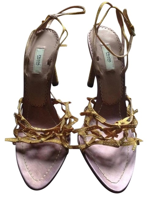 Prada PinkGold Heels Formal Shoes