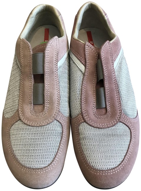 Prada Pink and Grey Sport Sneakers