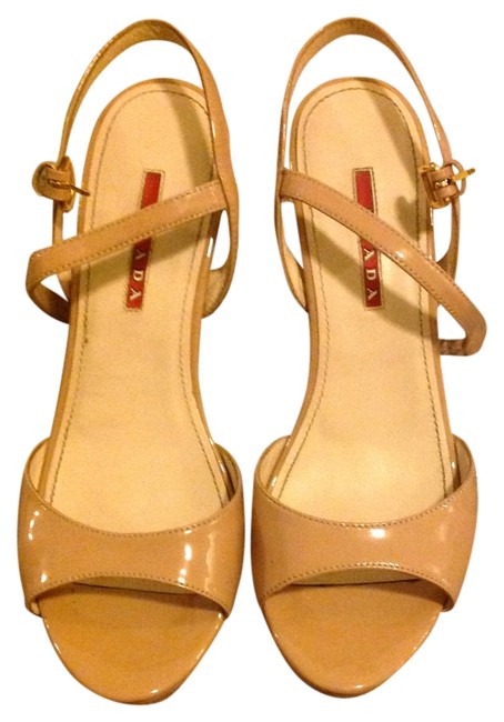 Prada Pink Beidge 3xz167 F 105 37 12 Platforms