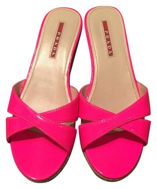 Prada Pink Rose Fluo Alzature DonnaVernice Wedges