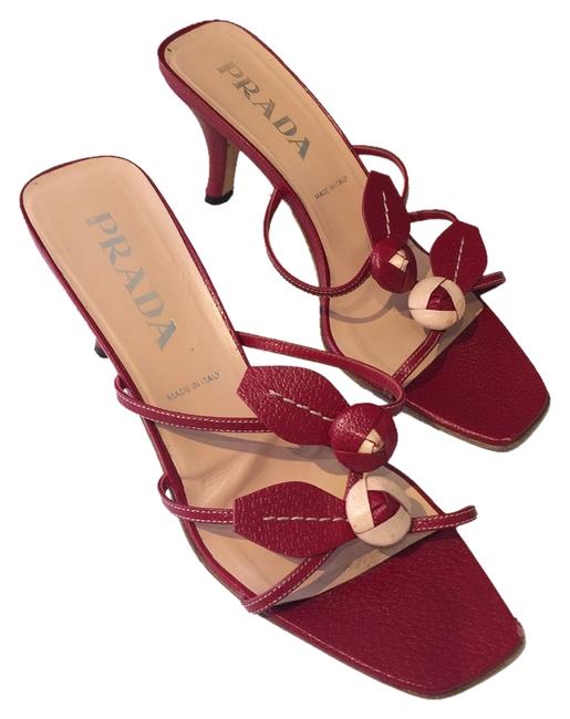 Prada Red and Tan 1x0043 Formal Shoes