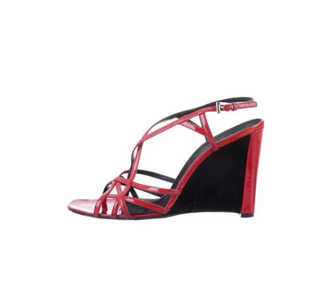 Prada Red Patent Leather Wedges