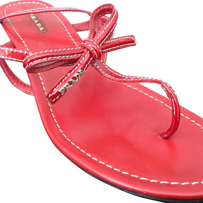 Prada Red Patent Wedge Formal Shoes