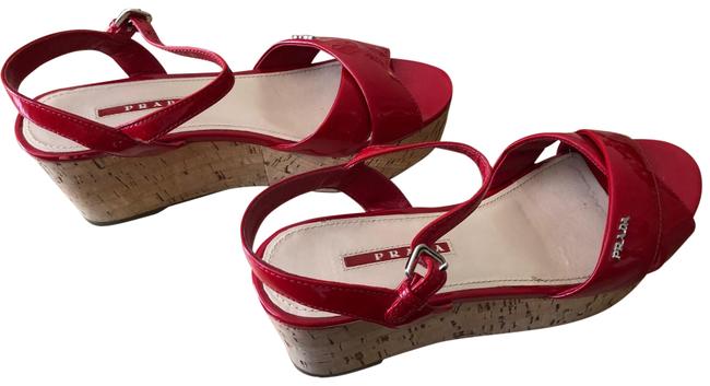 Prada Red Platforms