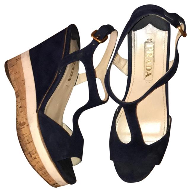 Prada Royal Nubuck T strap Platforms