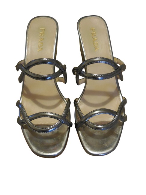 Prada Silver Wedges