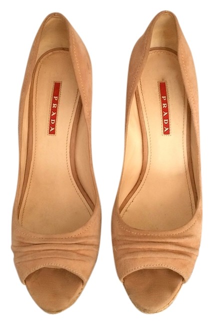 Prada Suede Pink Espadrille Wedges