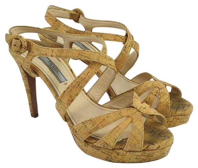 Prada Tan Cork Pump #147 51 Platforms