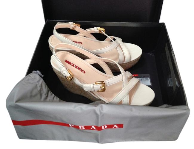 Prada White Calzature Donna Wedges