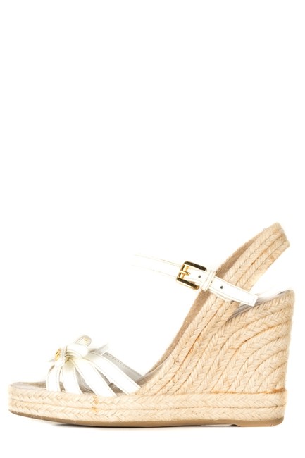 Prada White Espadrille Wedges