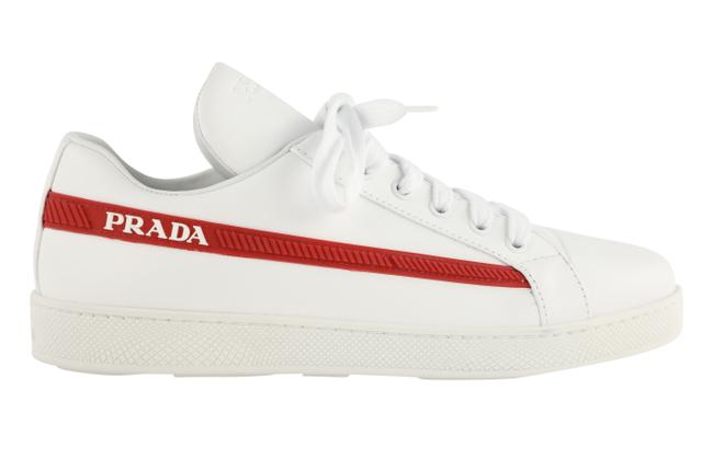 Prada White Red Band Sneakers