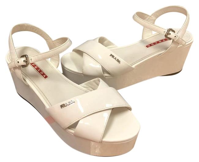Prada White Vernice Basic Platforms
