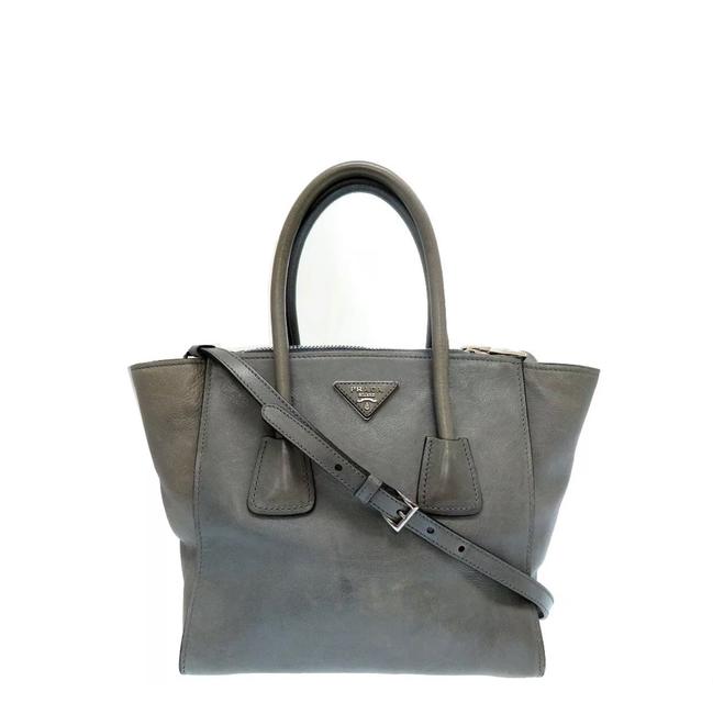 Prada Gray Shoulder Bag Milano Triangle Wallet