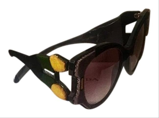 Prada Balck GreenYellow Cat Eye Sunglasses