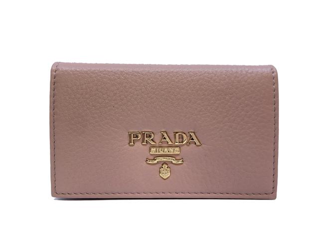 Prada Beige Vitello Grain Leather Credit Card Holder Small 1mc1 Wallet