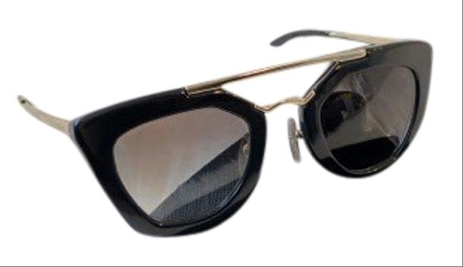 Prada Black 49mm Cat Eye Catwalk Sunglasses Gold Hardware Sunglasses