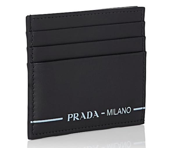 Prada Black City Sport Leather Card Case Wallet