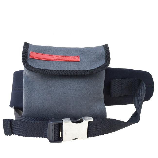 Prada Black Gray Waist Bag Pradasports Polyester Belt
