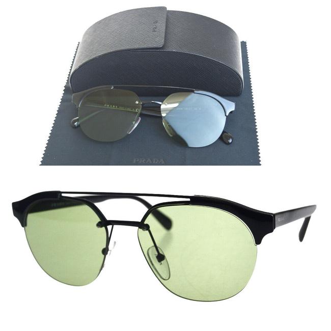 Prada Black Green Milano Eye Wear Metal Plastic Sunglasses