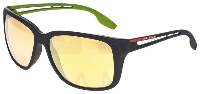 Prada Black Green Yellow 03t Linea Rossa Ps03ts Rubber Sport Sunglasses