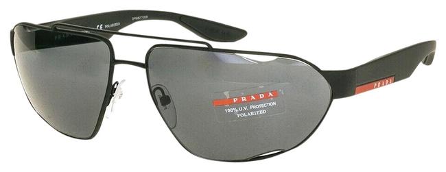Prada Black Linea Rossa Core 56u Sport Polarized Aviator Ps56us Sunglasses