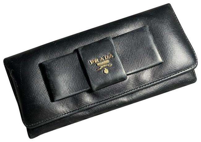 Prada Black Lux Bow Wallet