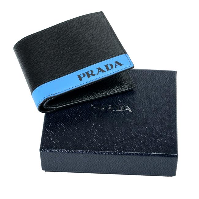 Prada Black Mens Textured Leather Bifold Wallet