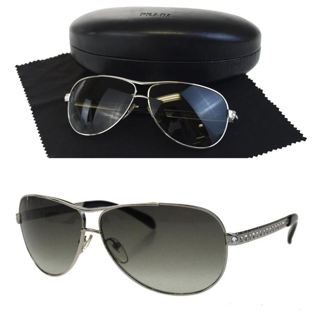 Prada Black Milano Rhinestone Eye Wear Metal Plastic Sunglasses