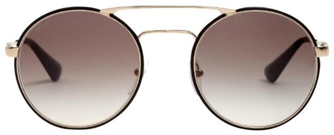 Prada Black Modern Round frame Sunglasses