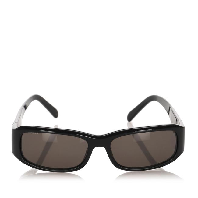 Prada Black Plastic Square Tinted Sunglasses
