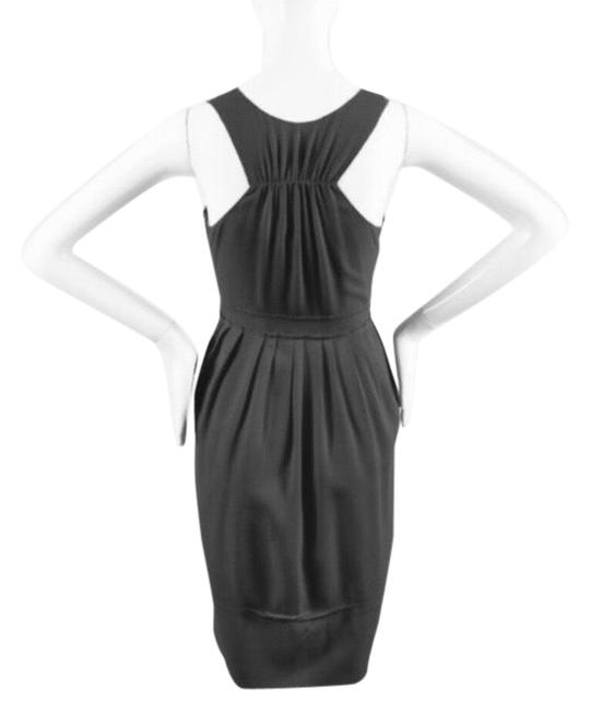 Prada Black Pleated Sleeveless Racerback Lbd Short Cocktail Dress4 S